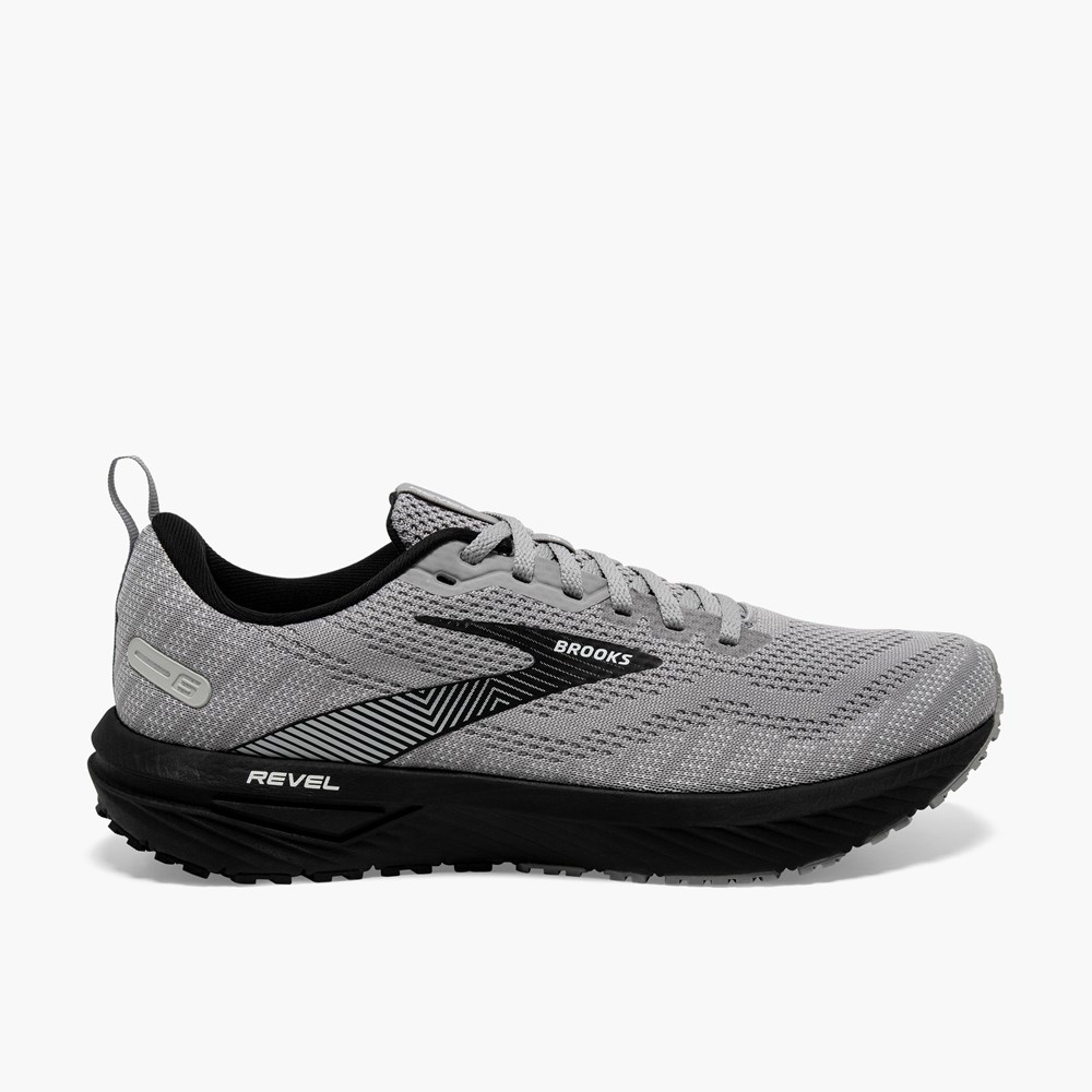 Chaussures Running Route Brooks Revel 6 Grise Noir Homme | IFS-4134725